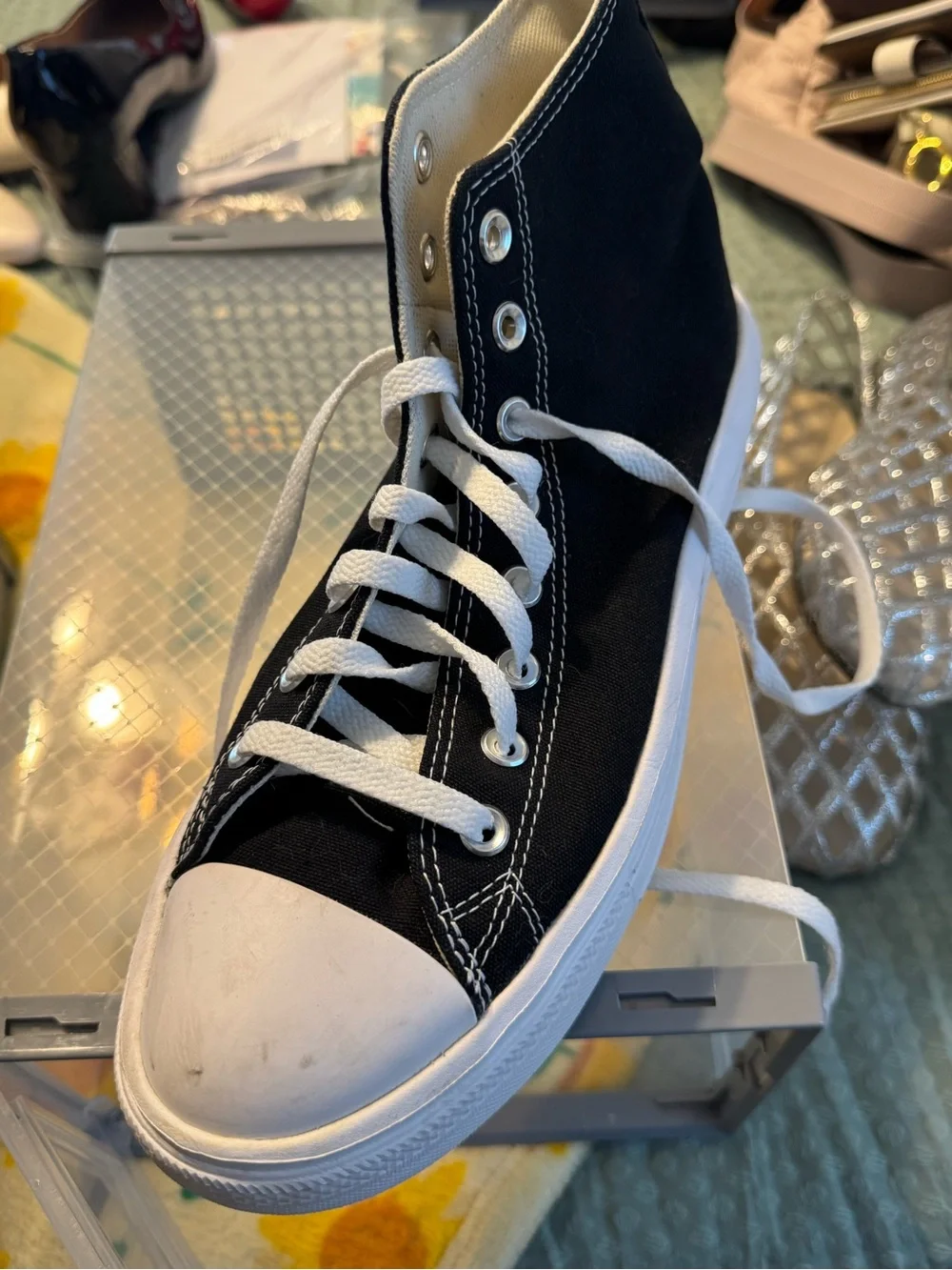 Converse Black & White High Top Sneakers - Picture 4 of 6